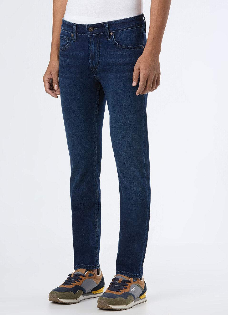 Men Blue Mid Rise Slim Fit Stretchable Jeans, , large image number 5
