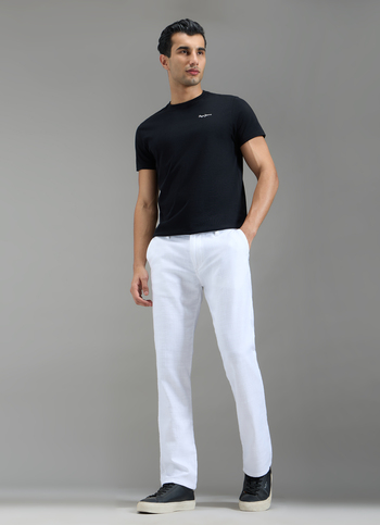 Men White Mid Rise Chinos Pants