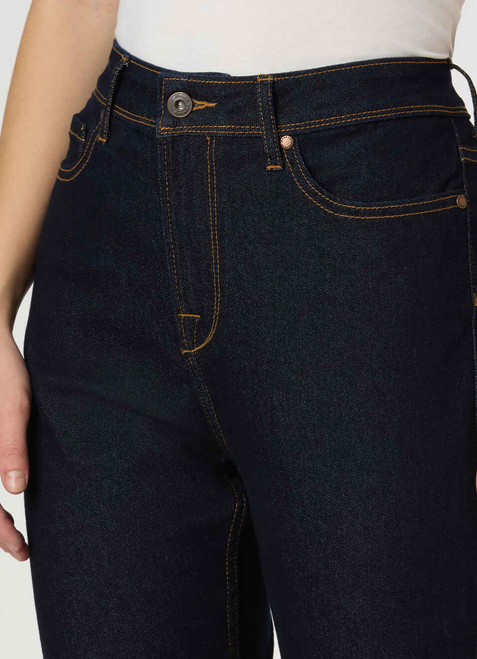 Women Dark Blue High Rise Straight Fit Stretchable Jeans, , large image number 4