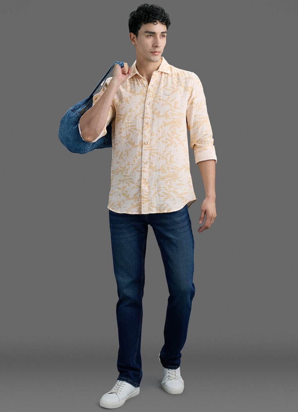 Men Yellow Printed Long Sleeve Shirt, , large image number 2