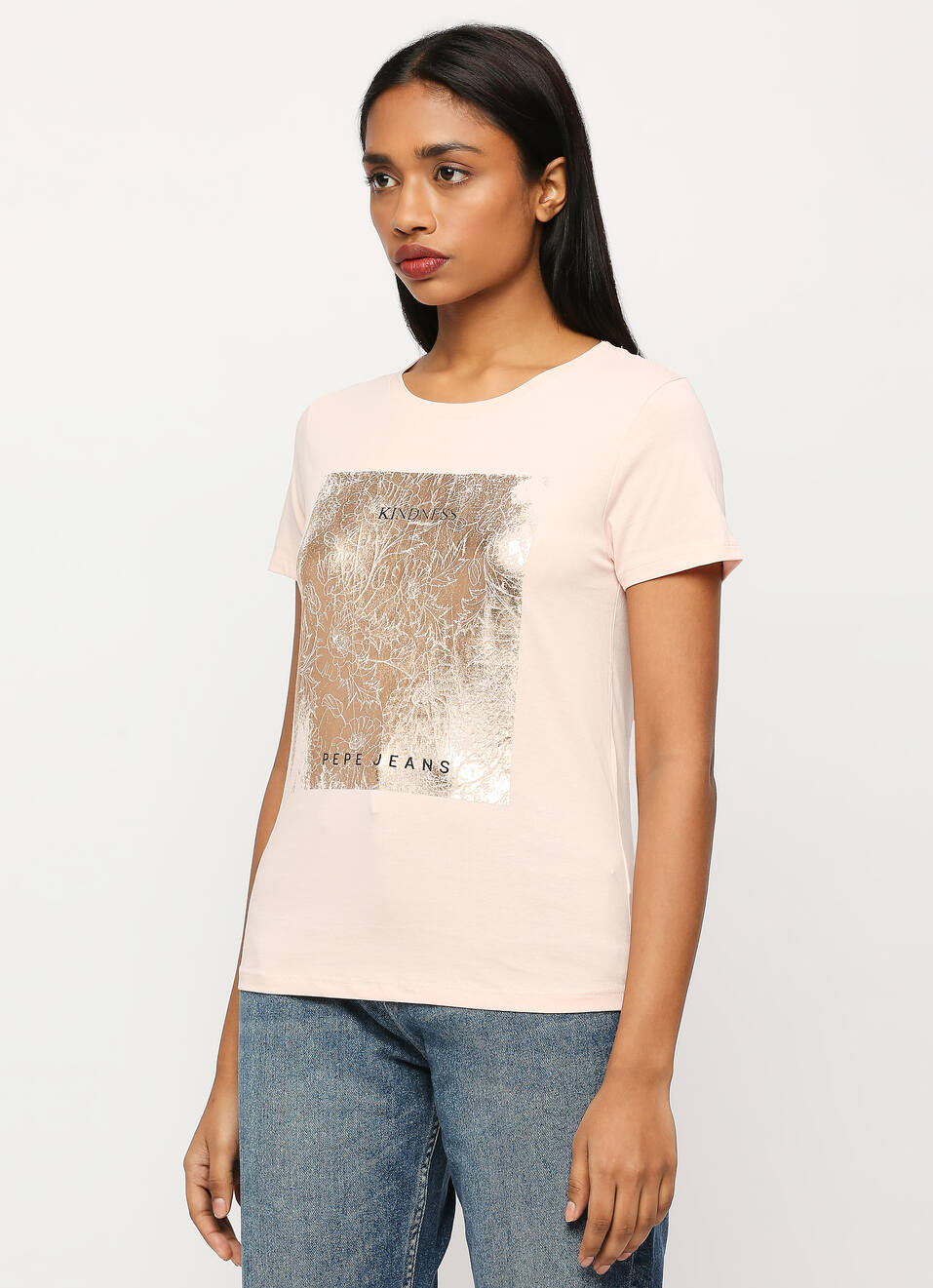 Lilac Round Neck Short Sleeve T-shirt, , large image number 3