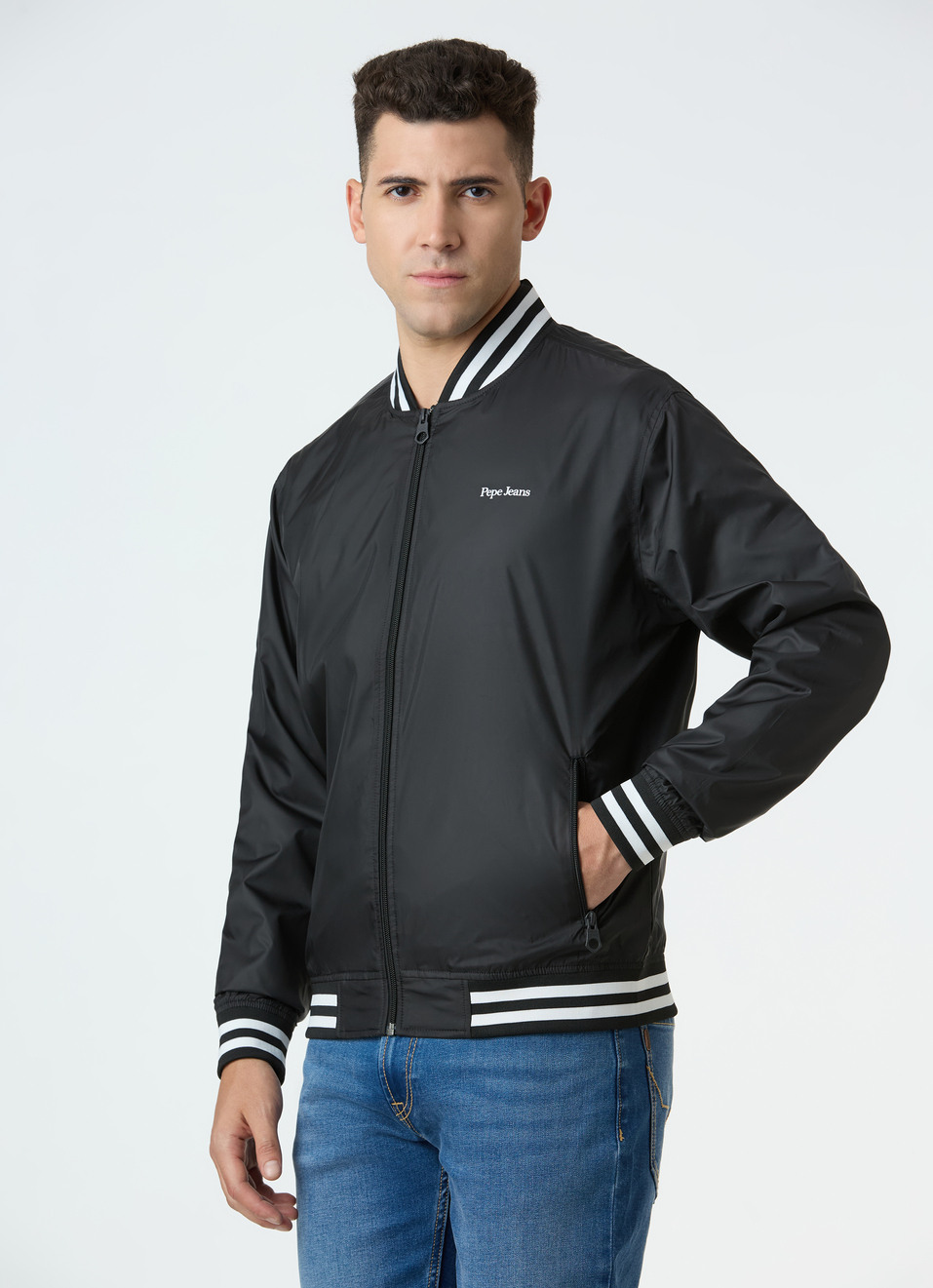 Men Black Full Sleeve Lightweight Jacket, , large image number 3