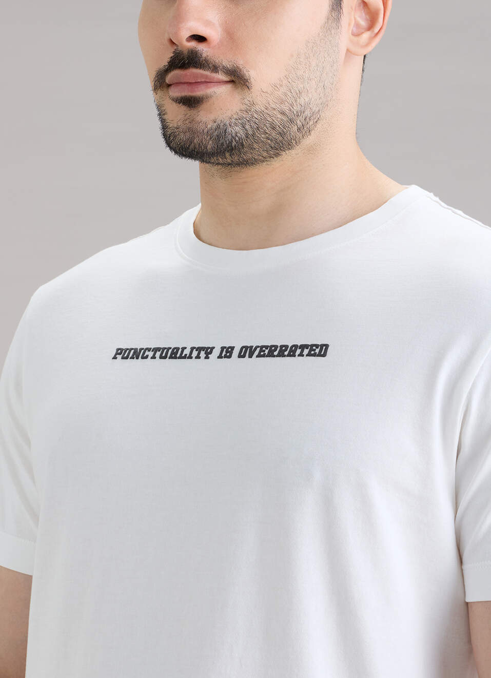 Men White Printed Relaxed Fit Short Sleeve T-shirt, , large image number 4