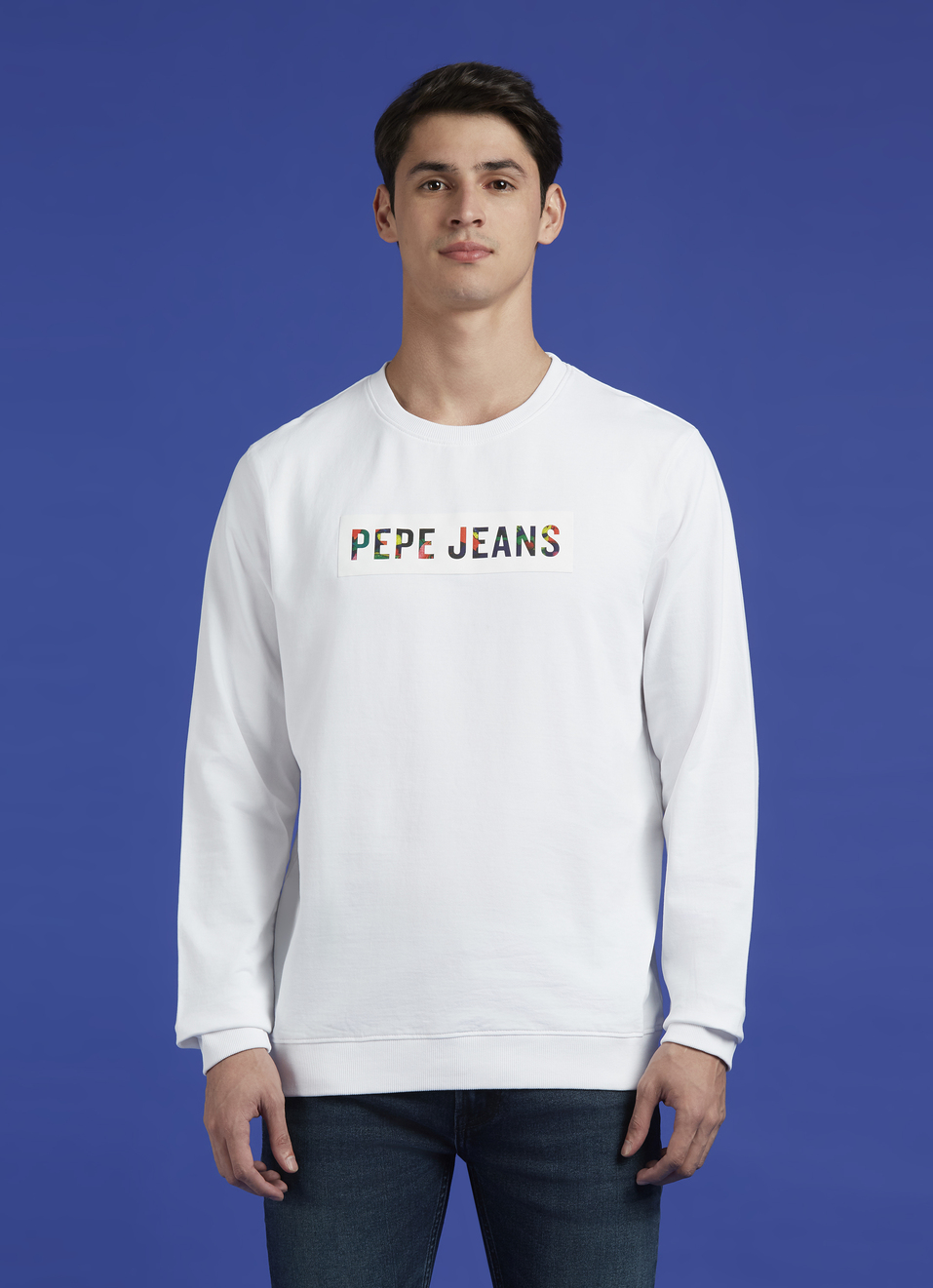 White Crew Neck Full Sleeve Sweatshirt, , large image number 1