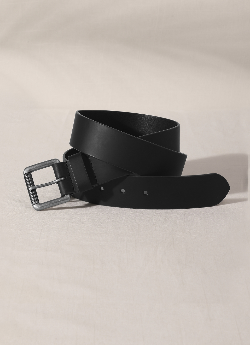 Black Printed Leather Belt, , large image number 0