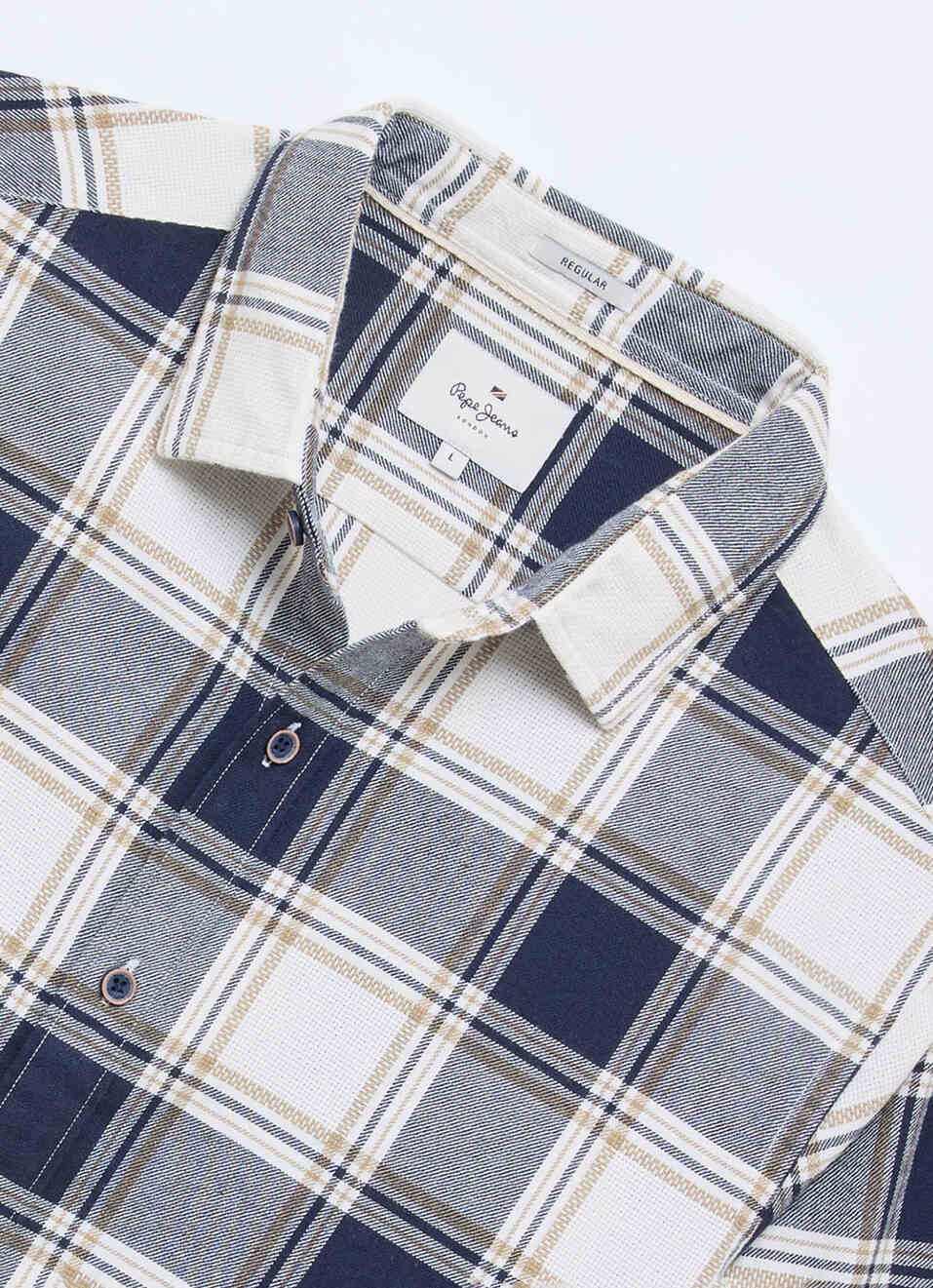 Men Blue Checked Dobby Long Sleeve Shirt, , large image number 6