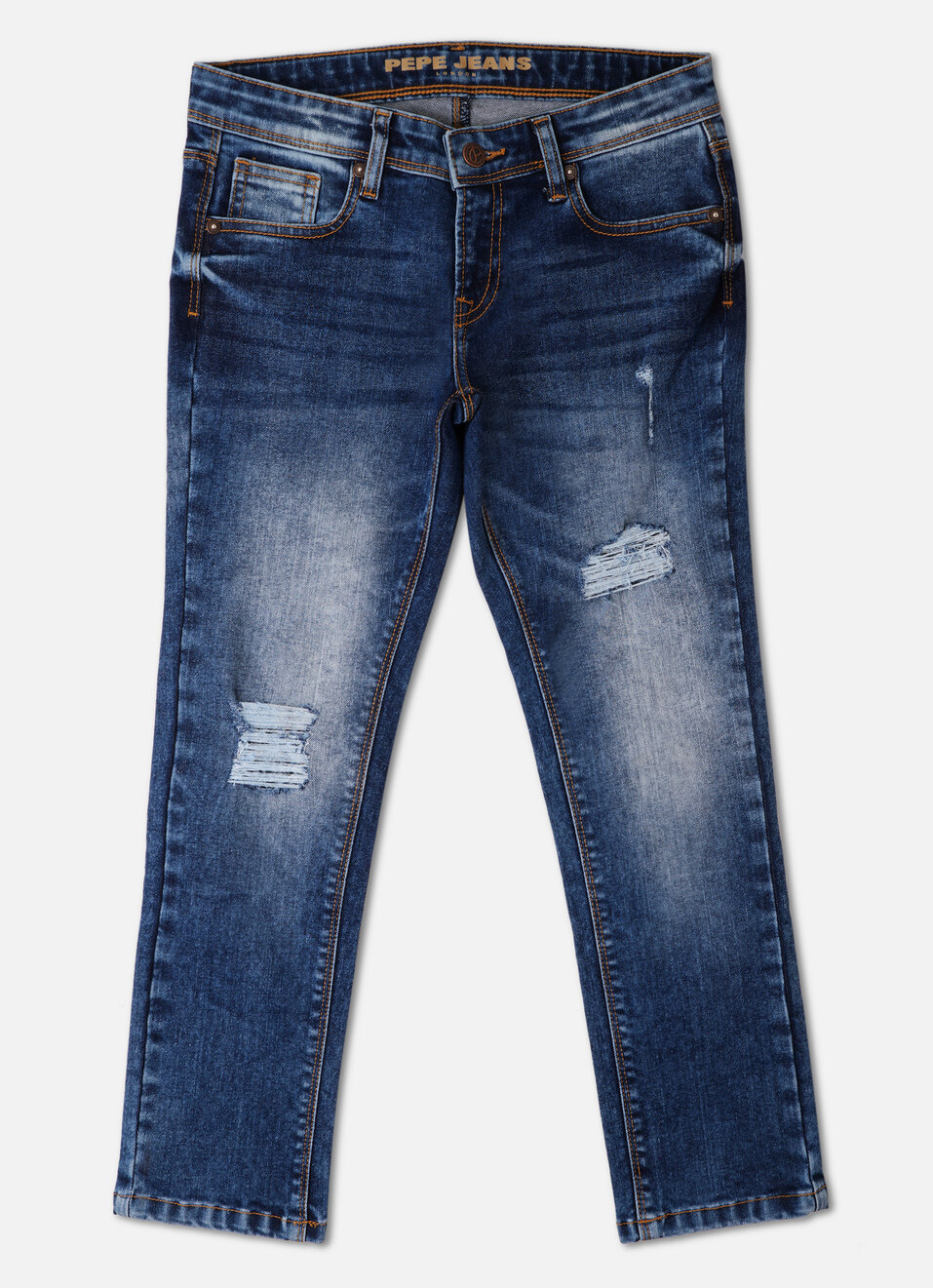 Boys Rivet Distressed Mid Rise Regular Fit Jeans, , large image number 0