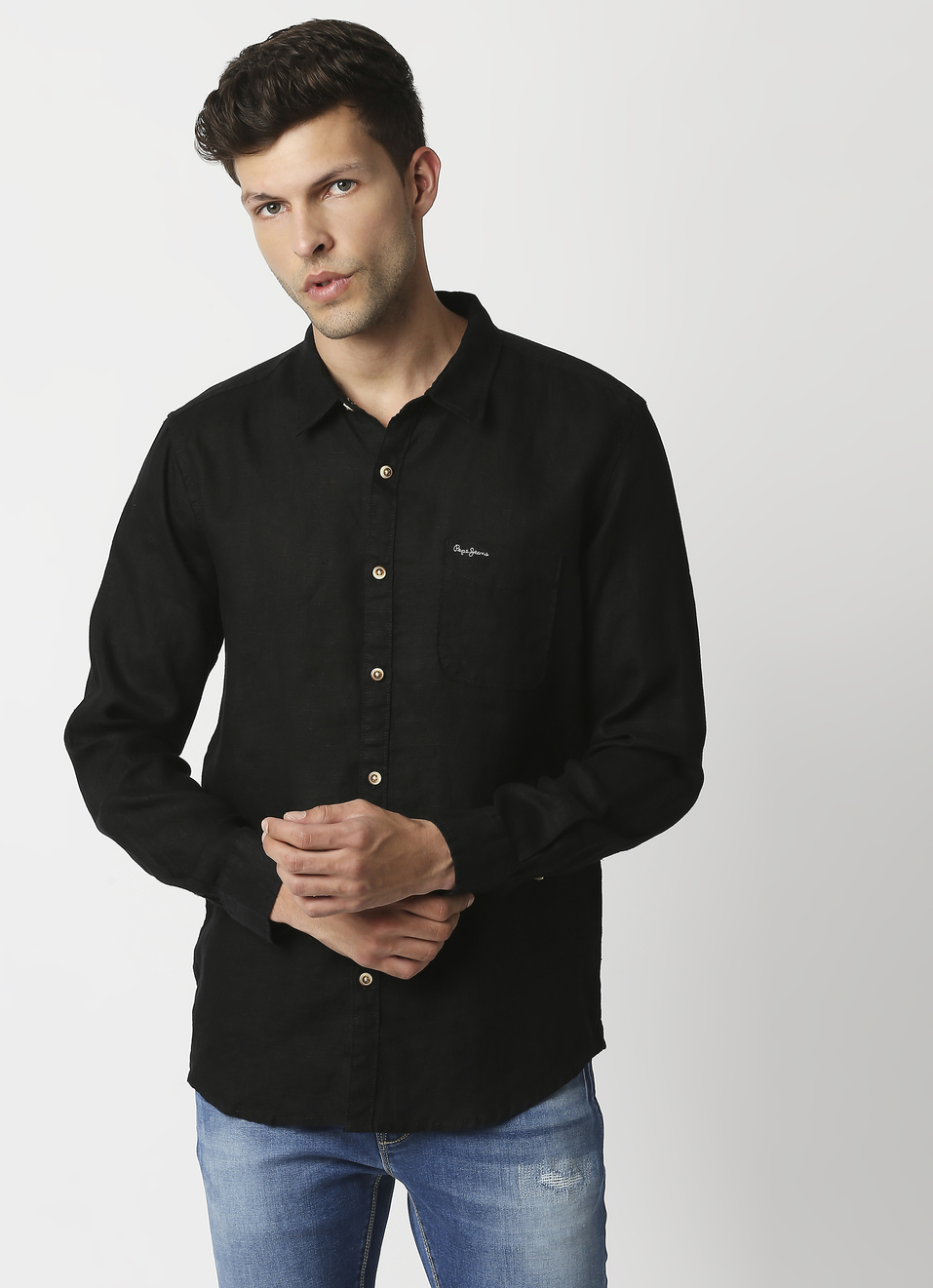 Kingsman Slim Fit Pure Linen Shirt, , large image number 1