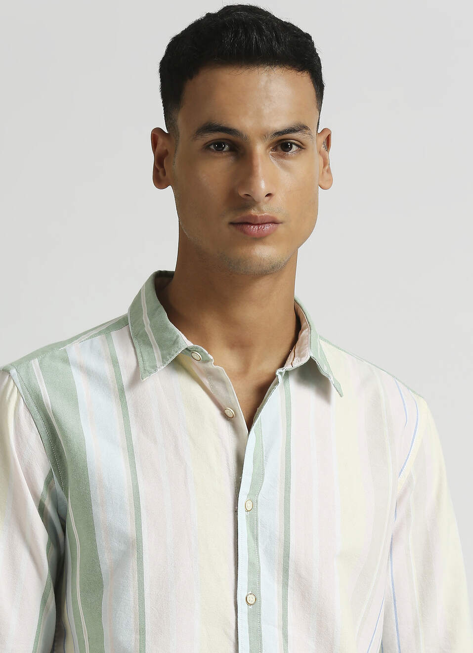 Pink Uneven Stripes Textured Long Sleeve Shirt, , large image number 4