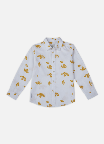 Boys Yellow Aop Full Sleeve Shirt