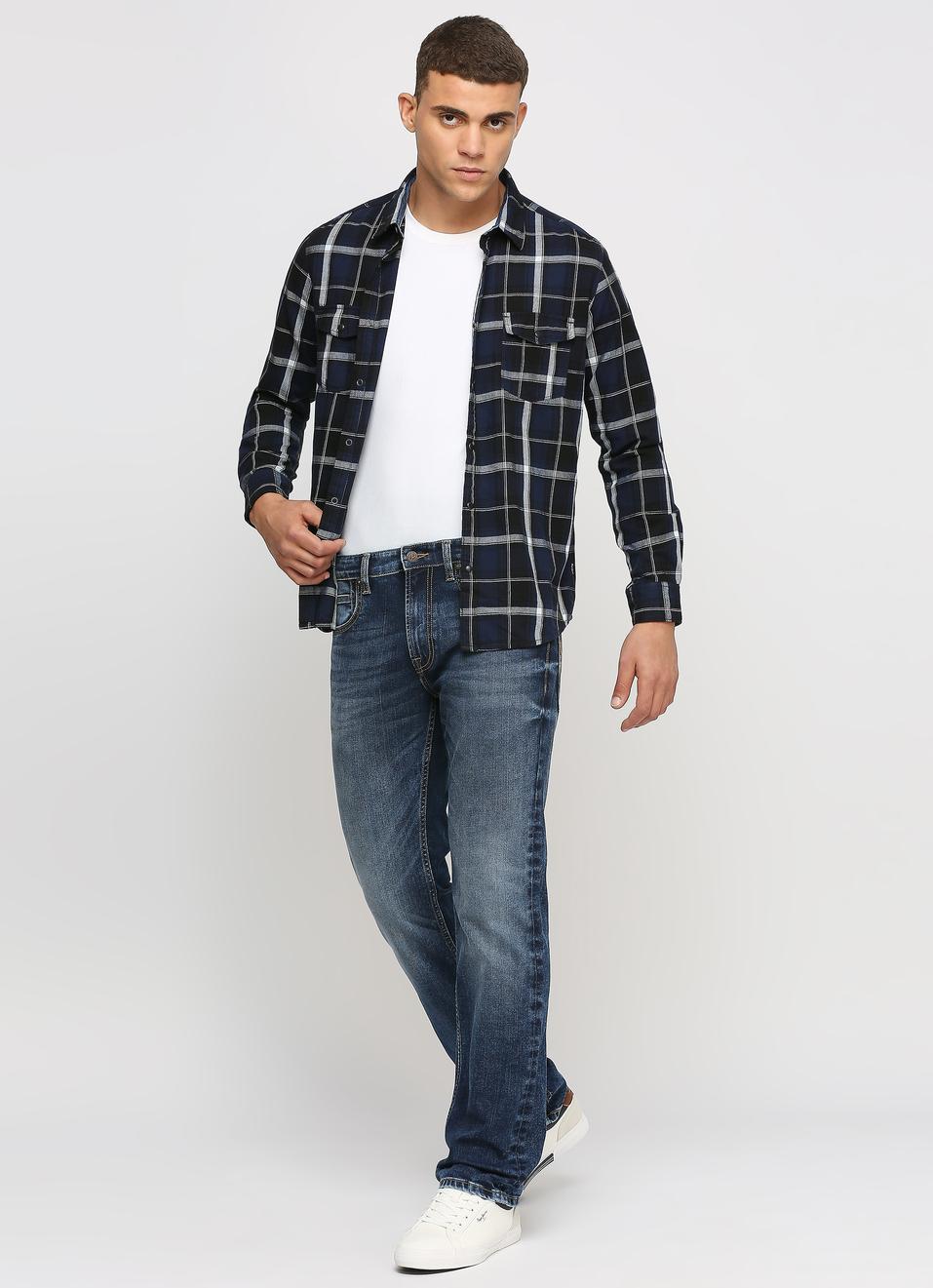 Indigo Checks Long Sleeve Shirt, , large image number 5