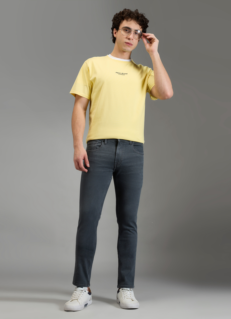 Men Grey Slim Fit Mid Rise Stretchable Jeans, , large image number 1