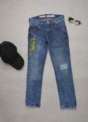 Cashed Mid Waist Slim Fit Denim