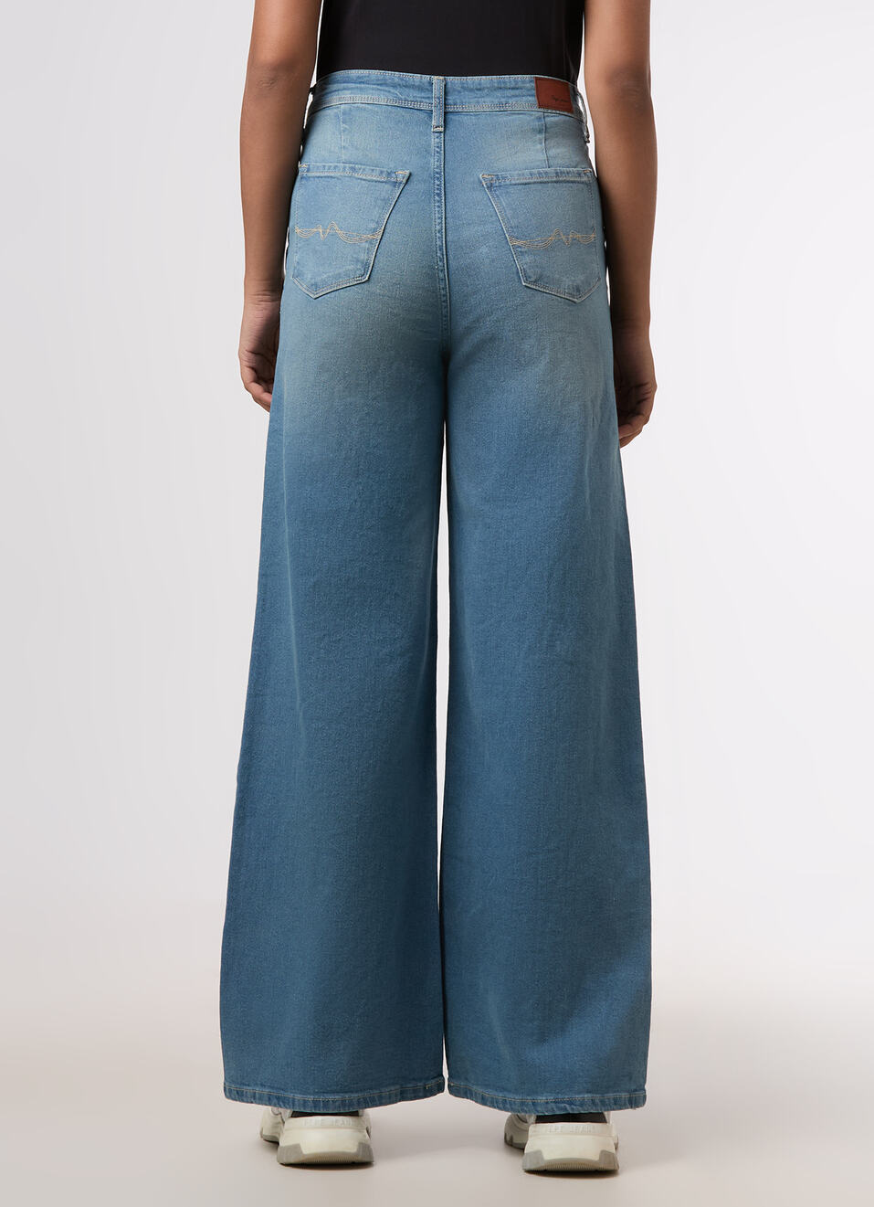 Women Blue High Rise Wide Leg Stretchable Jeans, , large image number 2