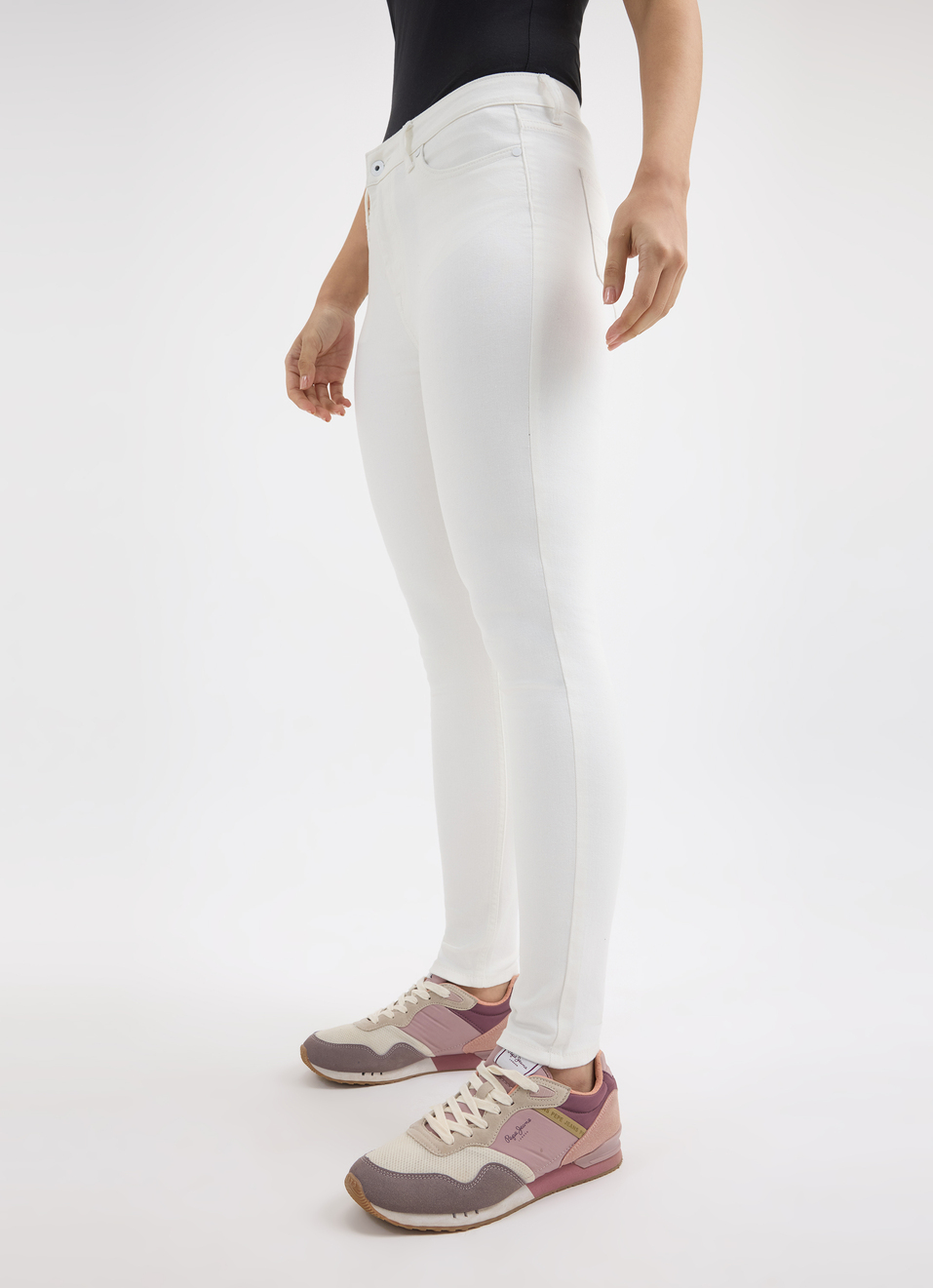 Women Ecru Skinny Fit High Rise Jeans, , large image number 3