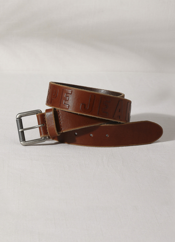 Brown Embossed Leather Belt