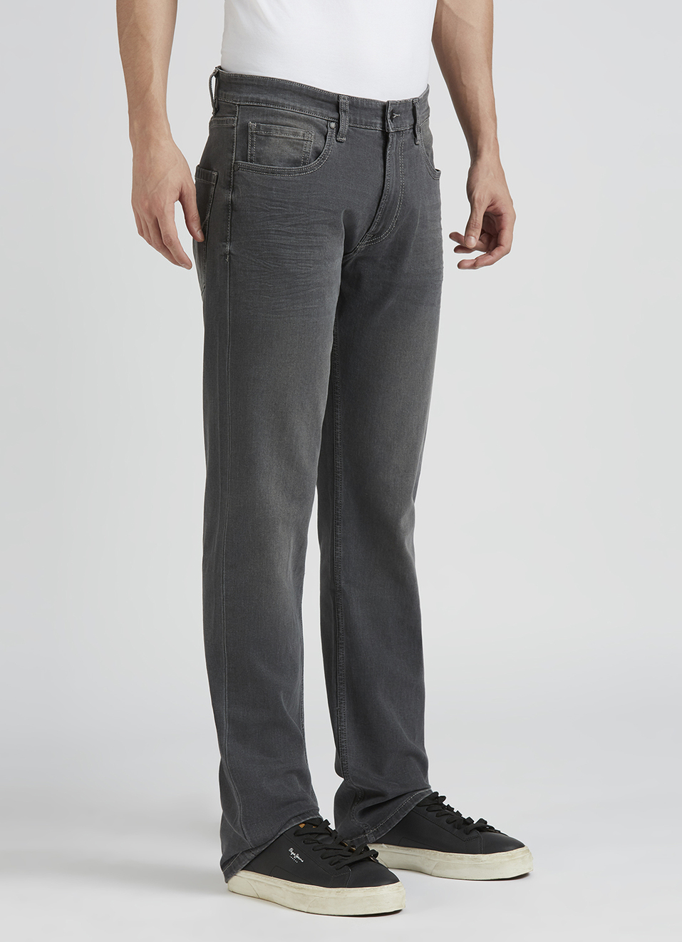 Holborne Black Mid Rise Straight Jeans, , large image number 5