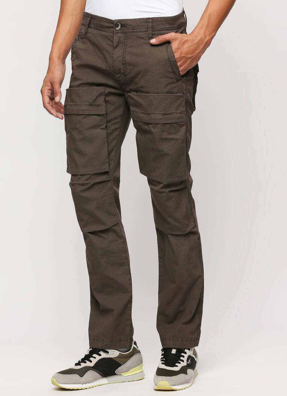 Cash Green Mid Rise Slim Fit Cargo Pants, , large image number 3