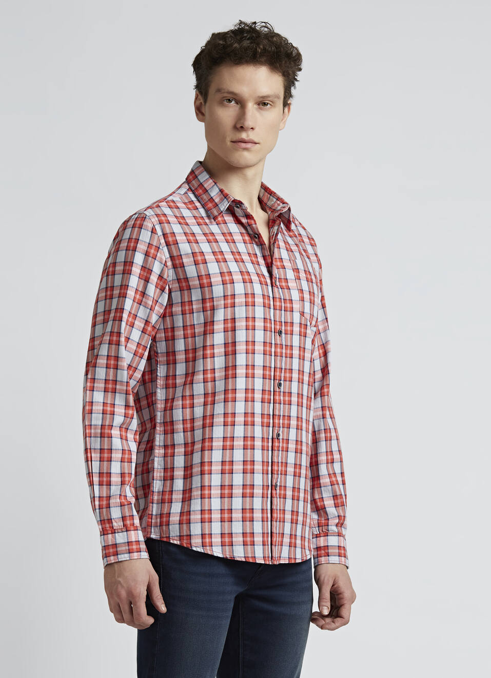 Orange Checks Full Sleeve Shirt, , large image number 3