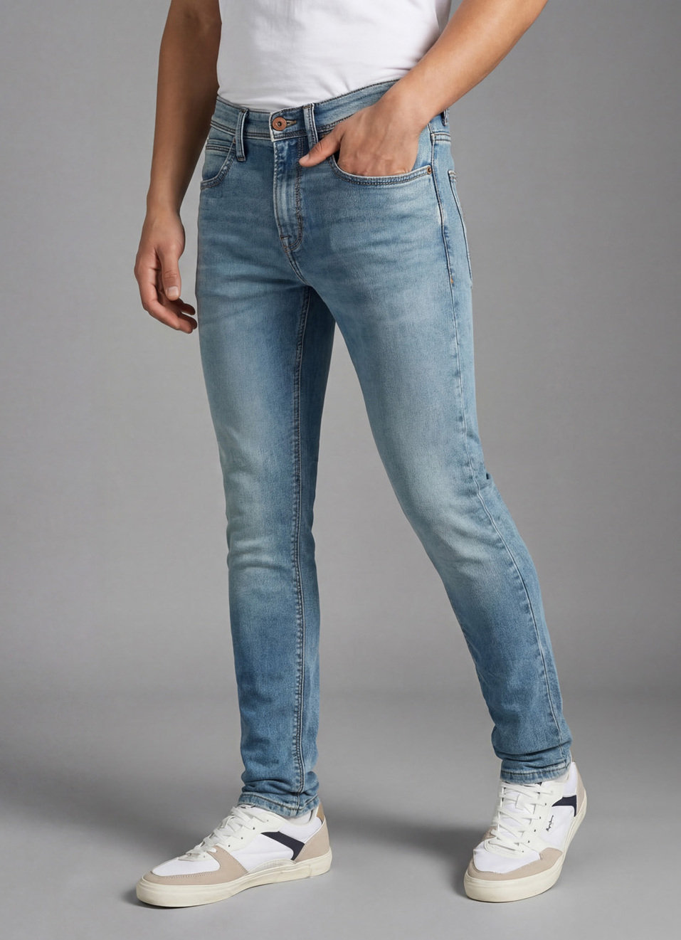 Chinox Blue Mid Rise Regular Fit Jeans, , large image number 0