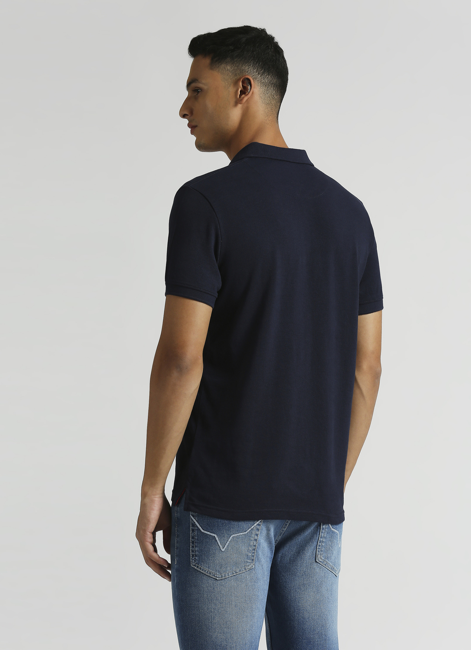 Navy Solid Short Sleeve Polo, , large image number 1