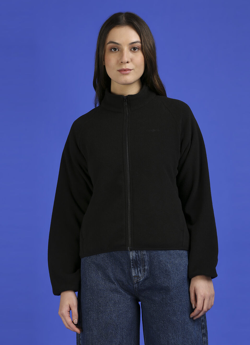 Ecru High Neck Full Sleeve Jacket, , large image number 1