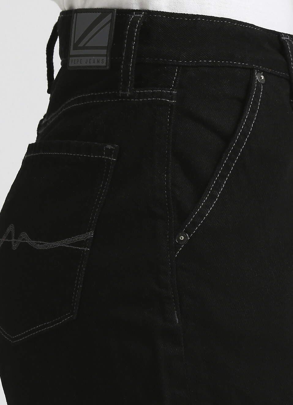 Cargo Straight High Rise Black Jeans, , large image number 4