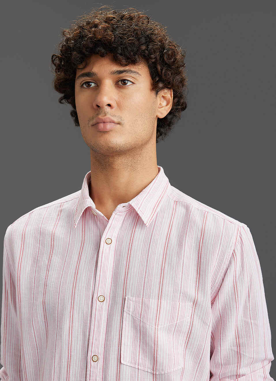 Men Pink Striped Regular Fit Full Sleeve Casual Shirt, , large image number 4