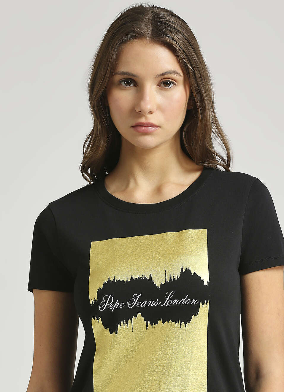 Black Foil Print Short Sleeve T-shirt, , large image number 4