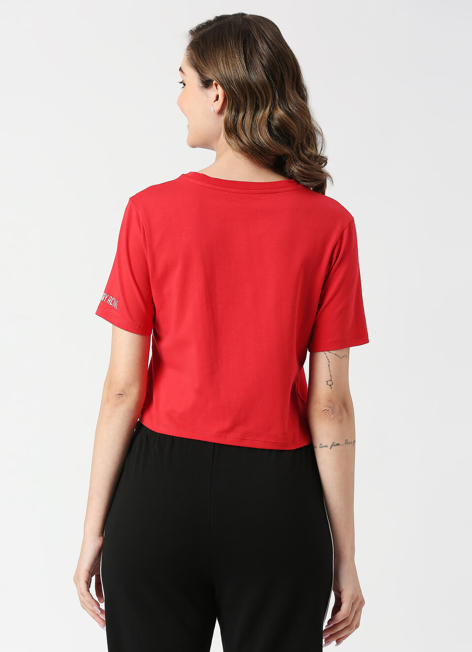 Crop Cut out Pink T-Shirt, , large image number 2