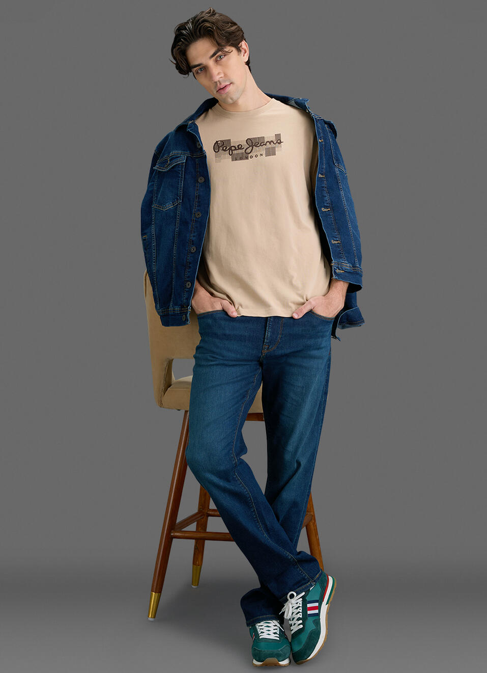 Men Beige Printed Slim Fit T-shirt, , large image number 2