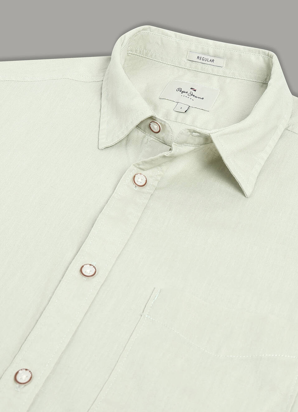 Men Green Solid Short Sleeve Shirt, , large image number 3
