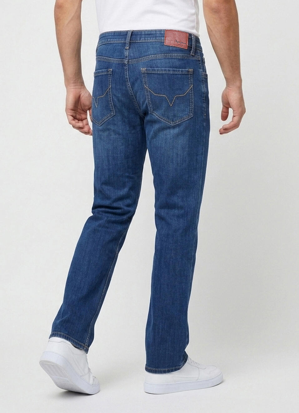 Men Blue Straight Fit Mid Rise Jeans, , large image number 3