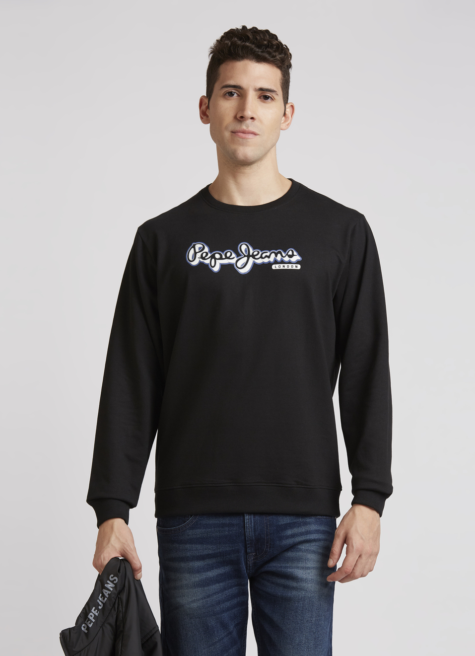 Black Graphic Print Full Sleeve Sweatshirt, , large image number 0