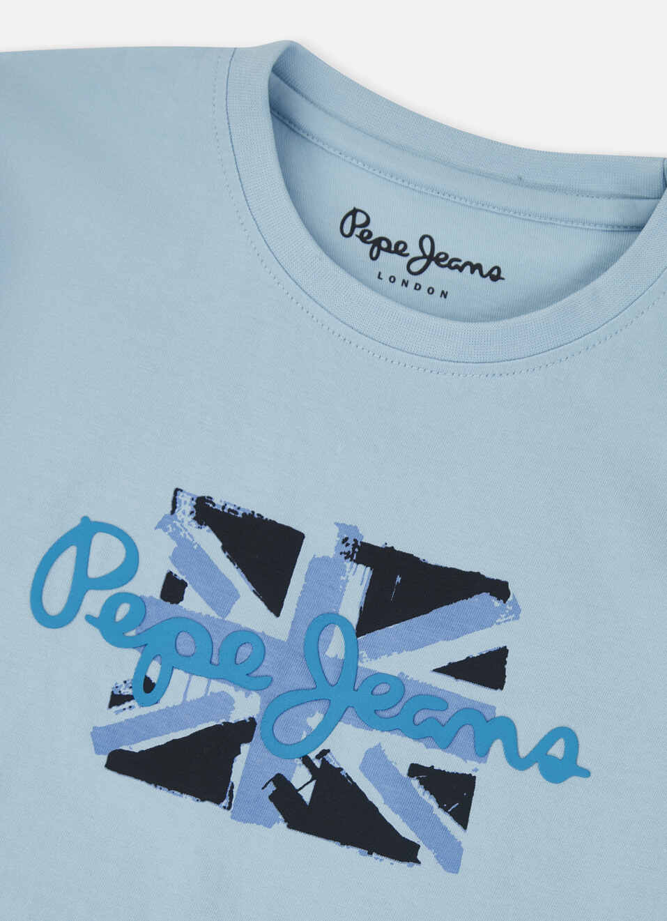 Boys Blue Union Jack Print Short Sleeve T-shirt, , large image number 2