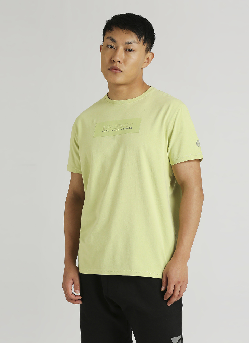 Pistachio Slogan Print Stretch T-shirt, , large image number 0