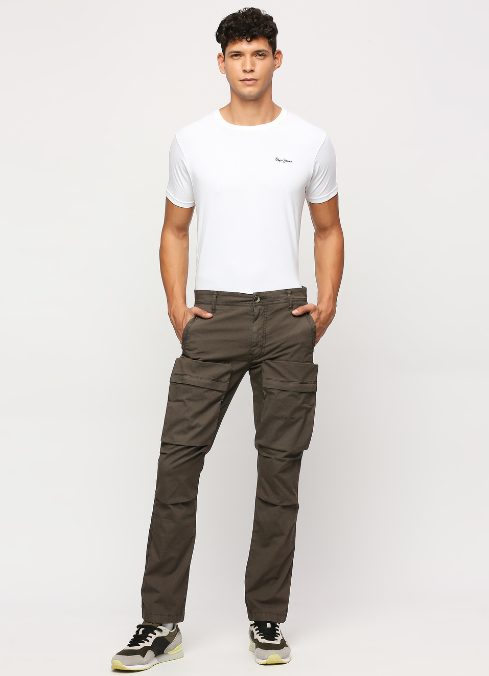 Cash Green Mid Rise Slim Fit Cargo Pants, , large image number 5