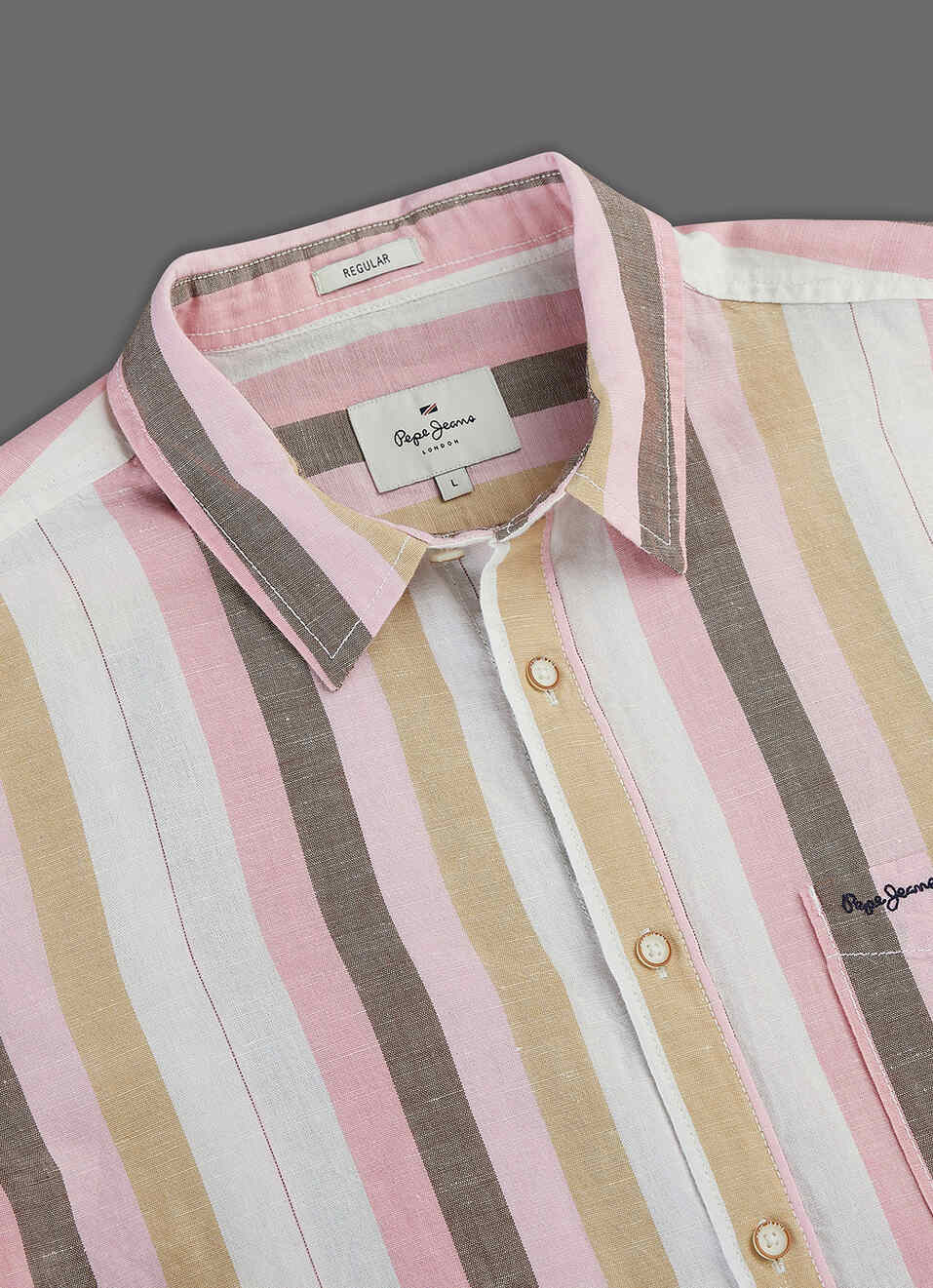 Men Pink Multi-stripe Regular Fit Shirt, , large image number 3
