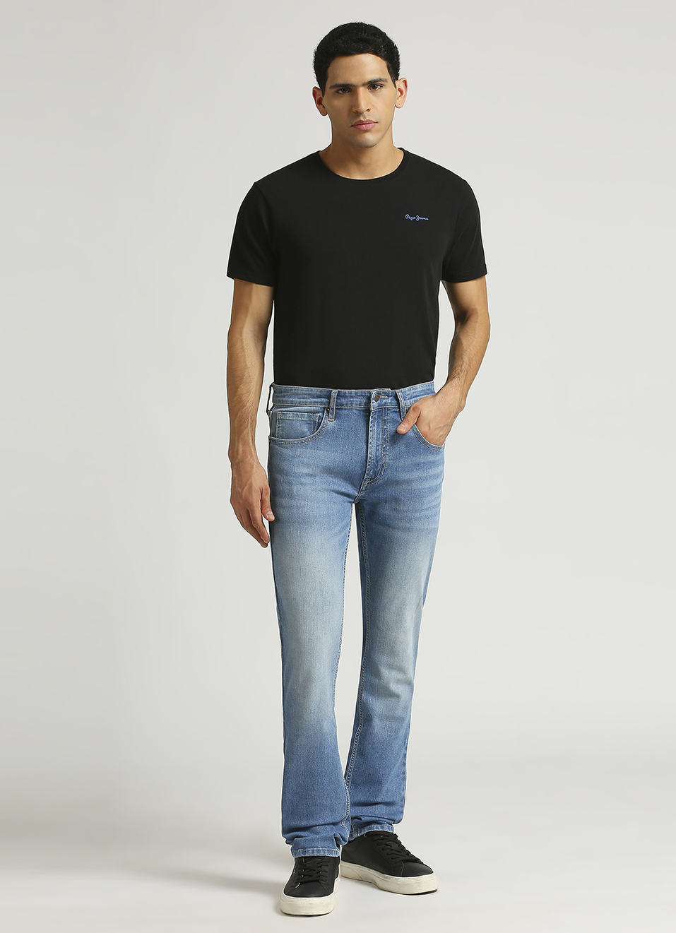 Vapour Light Blue Mid Rise Slim Fit Jeans, , large image number 1