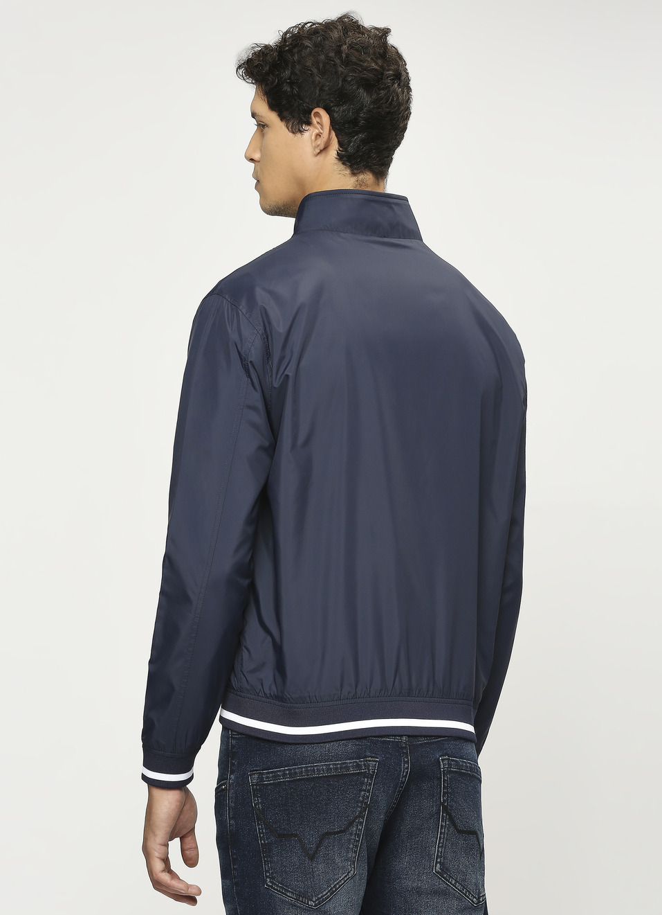 NAVY LIGHTWEIGHT FULL SLEEVE JACKET, , large image number 2