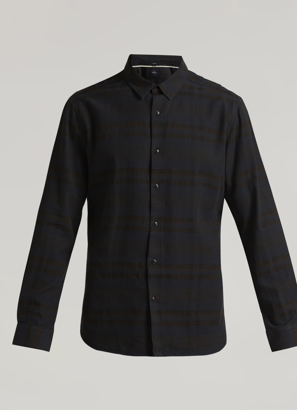 Black Yarn Dyed Checkes Premium Long Sleeve Shirt, , large image number 6
