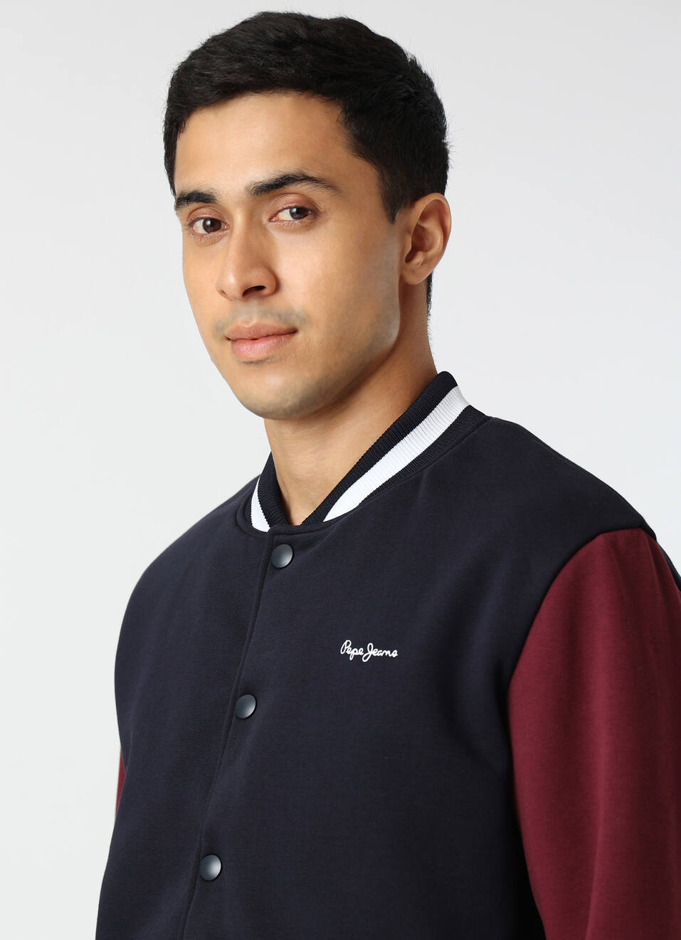 Men Navy Union Jack Back Print Varsity Jacket , , large image number 4