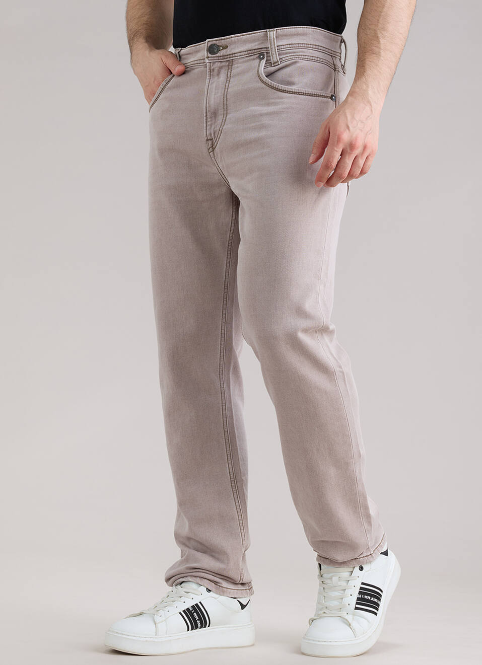 Men Blue Straight Fit Mid Rise Stretchable Jeans, , large image number 0