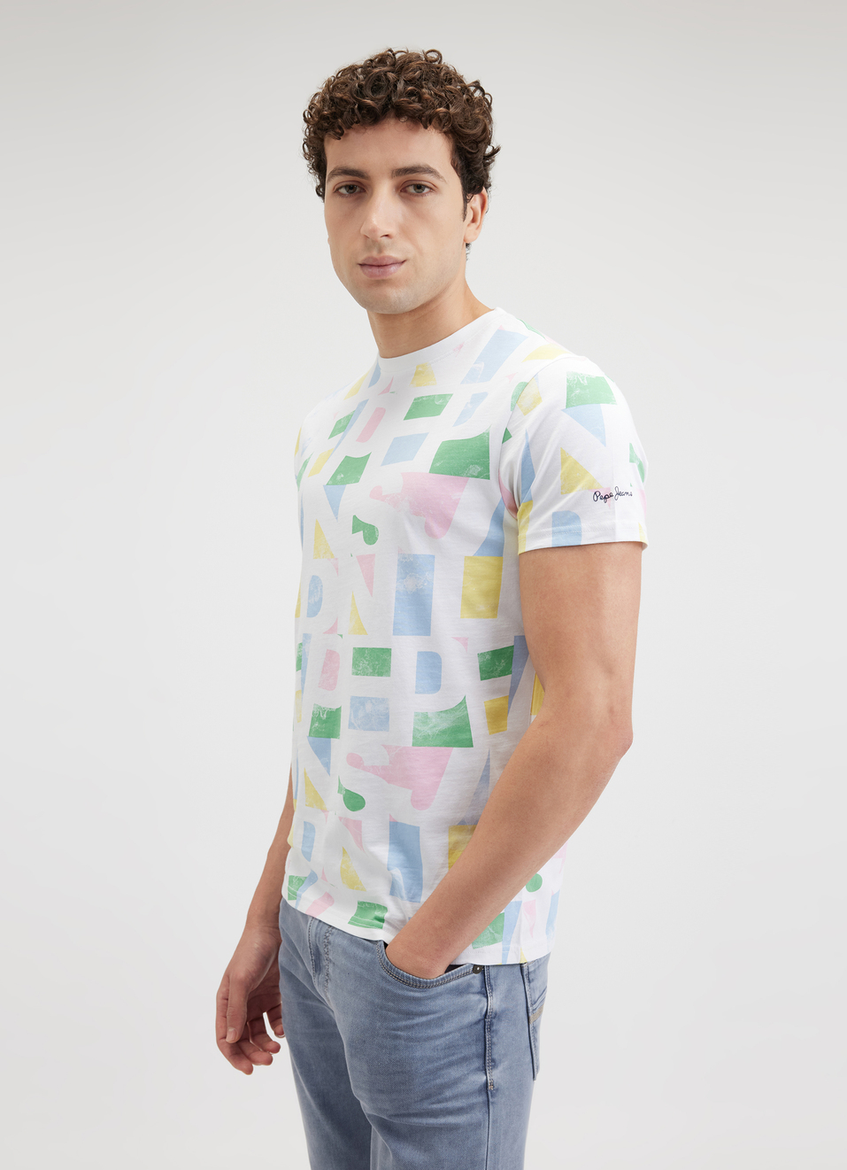 Men White Graphic Print Short Sleeve T-shirt, , large image number 3