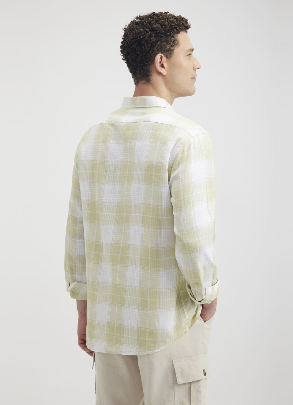 Men Green Check Full Sleeve Shirt, , large image number 2