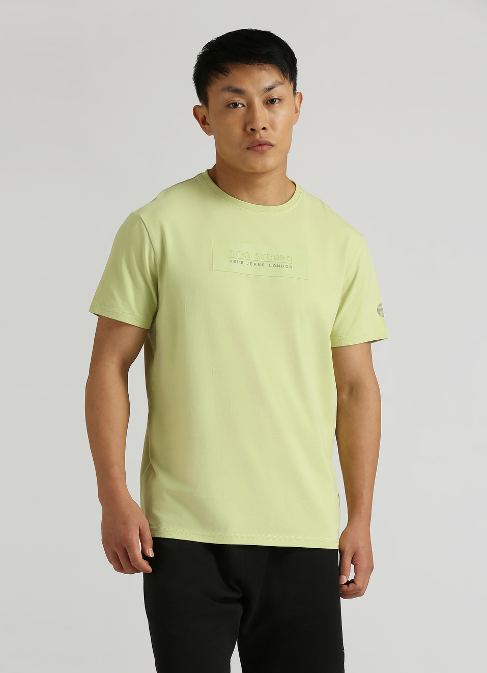 Pistachio Slogan Print Stretch T-shirt, , large image number 1