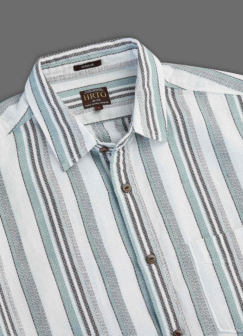 Men Beige Striped Regular Fit Full Sleeve Casual Shirt, , large image number 3