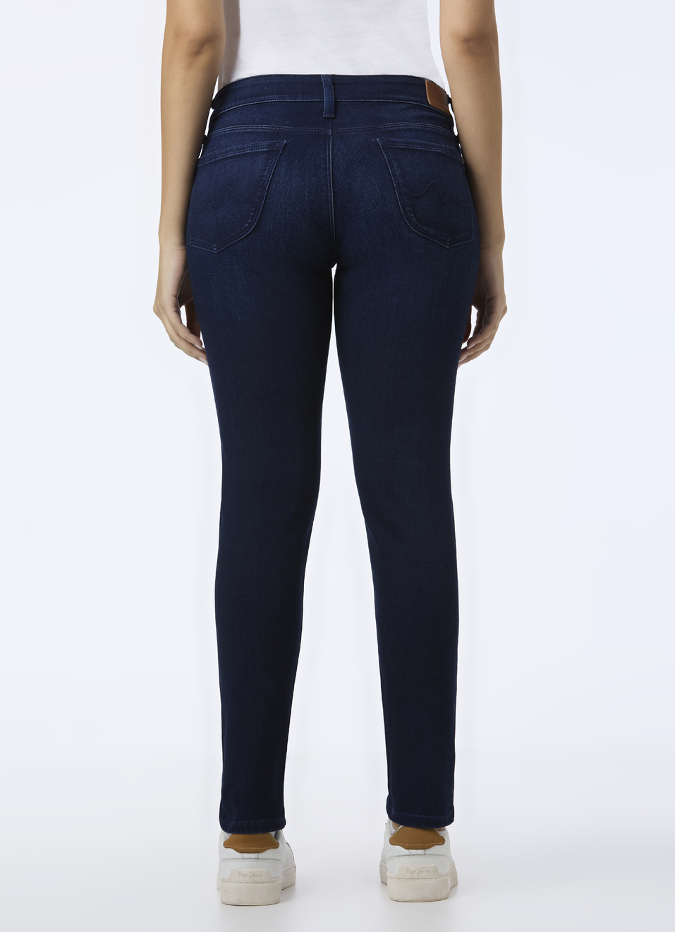 Women Dark Blue Mid Rise Skinny Fit Powerflex Jeans, , large image number 2