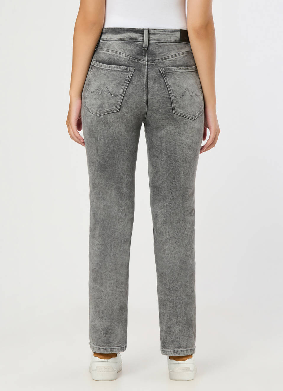 Women Grey Straight Fit High Rise Stretchable Jeans, , large image number 2