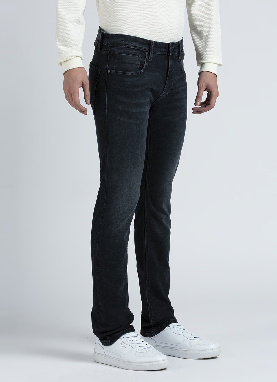 Vapour Black Mid Waist Jeans, , large image number 5